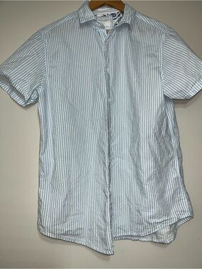 Light Blue Stripe Short-Sleeve Shirt